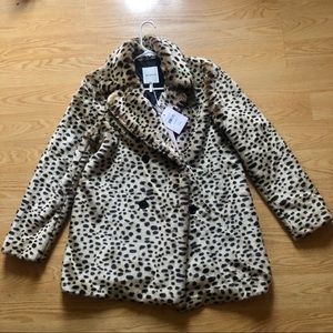 Avec Les Filles Oversized Faux Leopard Print Coat